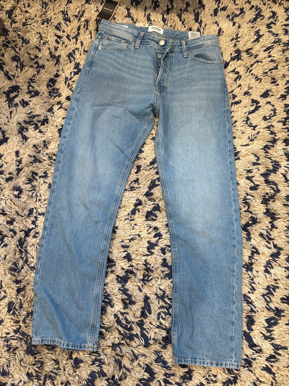 NWT ✨ Jack & Jones relaxed Chris Men's button fly Light Blue Jeans 31x32